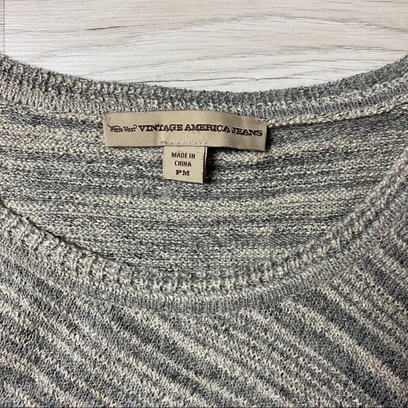 Nine West Wool Blend Striped Tassel Sweater - Picture 2 of 4